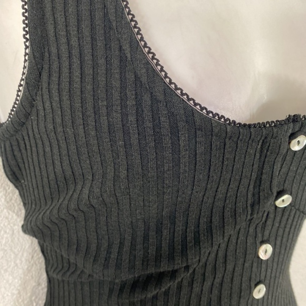 Lovers + Friends Tatiana Black Tank Button Down Mini Dress C.C10 - Picture 7 of 12